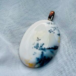 Hand Painted Ceramic Oval Pendant